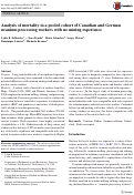 Cover page: Analysis of mortality in a pooled cohort of Canadian and German uranium processing workers with no mining experience