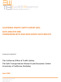 Cover page of California Traffic Safety Survey 2021: Data Analysis and Comparison with 2010-2020 Survey Data Results