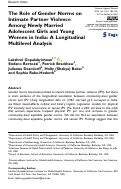 Cover page: The Role of Gender Norms on Intimate Partner Violence Among Newly Married Adolescent Girls and Young Women in India: A Longitudinal Multilevel Analysis.