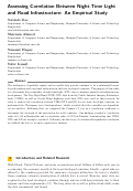 Cover page: Assessing Correlation Between Night-Time Light and Road Infrastructure: An Empirical Study