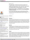 Cover page: A systematic review and meta-analysis of acute kidney injury in the intensive care units of developed and developing countries