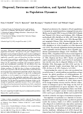 Cover page: Dispersal, Environmental Correlation, and Spatial Synchrony in Population Dynamics.