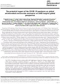 Cover page: The potential impact of the COVID-19 pandemic on global antimicrobial and biocide resistance: an AMR Insights global perspective