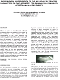 Cover page of Experimental Investigation of the Influence of Machining Parameters on Chip Geometry for Enhanced Cleanability