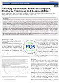 Cover page: A Quality Improvement Initiative to Improve Discharge Timeliness and Documentation