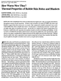 Cover page: How Warm <em>Were</em> They? Thermal Properties of Rabbit Skin Robes and Blankets