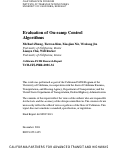 Cover page: Evaluation of On-ramp Control Algorithms