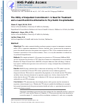 Cover page: The Utility of Outpatient Commitment: I. A Need for Treatment and a Least Restrictive Alternative to Psychiatric Hospitalization.