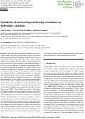 Cover page: Sensitivity of meteorological-forcing resolution on hydrologic variables