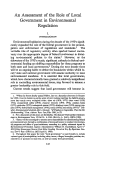 Cover page: An Assessment of the Role of Local Government in Environmental Regulation