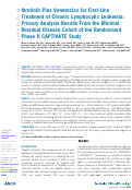 Cover page: Ibrutinib Plus Venetoclax for First-Line Treatment of Chronic Lymphocytic Leukemia: Primary Analysis Results From the Minimal Residual Disease Cohort of the Randomized Phase II CAPTIVATE Study