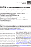 Cover page: RNAget: an API to securely retrieve RNA quantifications.