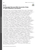 Cover page: An Expanded Genome-Wide Association Study of Type 2 Diabetes in Europeans