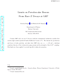 Cover page: Limits on pseudoscalar bosons from rare Z decays at LEP