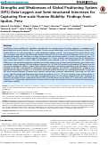 Cover page: Strengths and Weaknesses of Global Positioning System (GPS) Data-Loggers and Semi-structured Interviews for Capturing Fine-scale Human Mobility: Findings from Iquitos, Peru