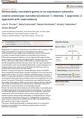 Cover page: Differentially correlated genes in co-expression networks control phenotype transitions