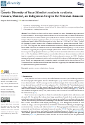 Cover page of Genetic Diversity of Yuca (Manihot esculenta esculenta; Cassava, Manioc), an Indigenous Crop in the Peruvian Amazon