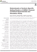 Cover page: Determinants of Isoform-Specific Gating Kinetics of hERG1 Channel: Combined Experimental and Simulation Study