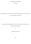 Cover page: Exploring the Impact of a University and School District Partnership on Teachers’ Perceptions of Inclusive Education and Mentorship