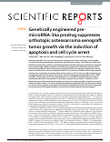 Cover page: Genetically engineered pre-microRNA-34a prodrug suppresses orthotopic osteosarcoma xenograft tumor growth via the induction of apoptosis and cell cycle arrest