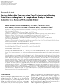 Cover page: Factors Related to Postoperative Pain Trajectories following Total Knee Arthroplasty: A Longitudinal Study of Patients Admitted to a Russian Orthopaedic Clinic