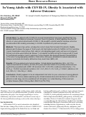 Cover page: In Young Adults with COVID-19, Obesity Is Associated with Adverse Outcomes