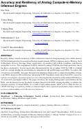 Cover page: Accuracy and Resiliency of Analog Compute-in-Memory Inference Engines