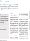 Cover page: Sensor, Signal, and Imaging Informatics in 2017