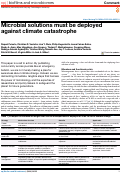 Cover page: Microbial solutions must be deployed against climate catastrophe.