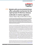 Cover page: Models with environmental drivers offer a plausible mechanism for the rapid spread of infectious disease outbreaks in marine organisms