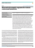 Cover page: Neocortical synaptic engrams for remote contextual memories