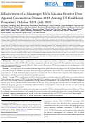 Cover page: Effectiveness of a Messenger RNA Vaccine Booster Dose Against Coronavirus Disease 2019 Among US Healthcare Personnel, October 2021-July 2022.