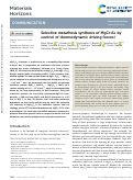 Cover page: Selective metathesis synthesis of MgCr 2 S 4 by control of thermodynamic driving forces