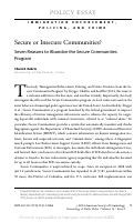 Cover page: 7 Reasons to Abandon the Secure Communities Program