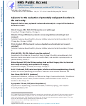 Cover page: Adjuncts for the evaluation of potentially malignant disorders in the oral cavity Diagnostic test accuracy systematic review and meta-analysis—a report of the American Dental Association