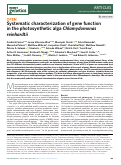 Cover page: Systematic characterization of gene function in the photosynthetic alga Chlamydomonas reinhardtii