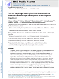 Cover page: Tau and Amyloid-β Cerebrospinal Fluid Biomarkers have Differential Relationships with Cognition in Mild Cognitive Impairment