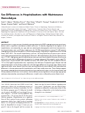 Cover page: Sex Differences in Hospitalizations with Maintenance Hemodialysis.