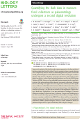 Cover page: Quantifying the dark data in museum fossil collections as palaeontology undergoes a second digital revolution