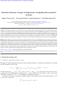 Cover page: Invariant measure of gaps in degenerate competing three-particle systems