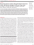 Cover page: Recurring volcanic winters during the latest Cretaceous: Sulfur and fluorine budgets of Deccan Traps lavas.