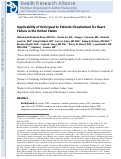 Cover page: Applicability of Vericiguat to Patients Hospitalized for Heart&nbsp;Failure in the United States.