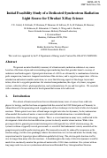 Cover page: Initial feasibility study of a dedicated synchrotron radiation light 
source for ultrafast X-ray science