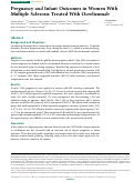 Cover page: Pregnancy and Infant Outcomes in Women With Multiple Sclerosis Treated With Ocrelizumab.