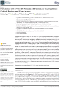 Cover page: Prevalence of COVID-19-Associated Pulmonary Aspergillosis: Critical Review and Conclusions