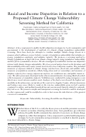 Cover page: Racial and Income Disparities in Relation to a Proposed Climate Change Vulnerability Screening Method for California