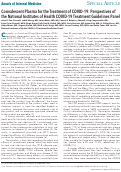 Cover page: Convalescent Plasma for the Treatment of COVID-19: Perspectives of the National Institutes of Health COVID-19 Treatment Guidelines Panel