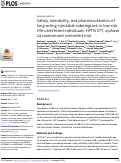 Cover page: Safety, tolerability, and pharmacokinetics of long-acting injectable cabotegravir in low-risk HIV-uninfected individuals: HPTN 077, a phase 2a randomized controlled trial