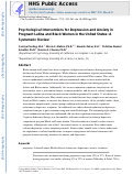 Cover page: Psychological interventions for depression and anxiety in pregnant Latina and Black women in the United States: A systematic review