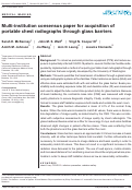 Cover page: Multi-institution consensus paper for acquisition of portable chest radiographs through glass barriers.